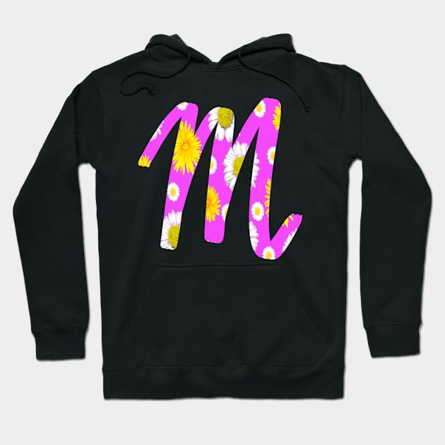 Letter m purple cursive  personalized custom name monogram initials Alphabet M capital letter M Hoodie by Artonmytee